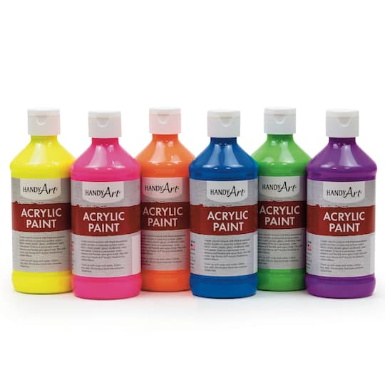 Handy Art® 8oz. 6 Fluorescent Color Acrylic Paint Set
